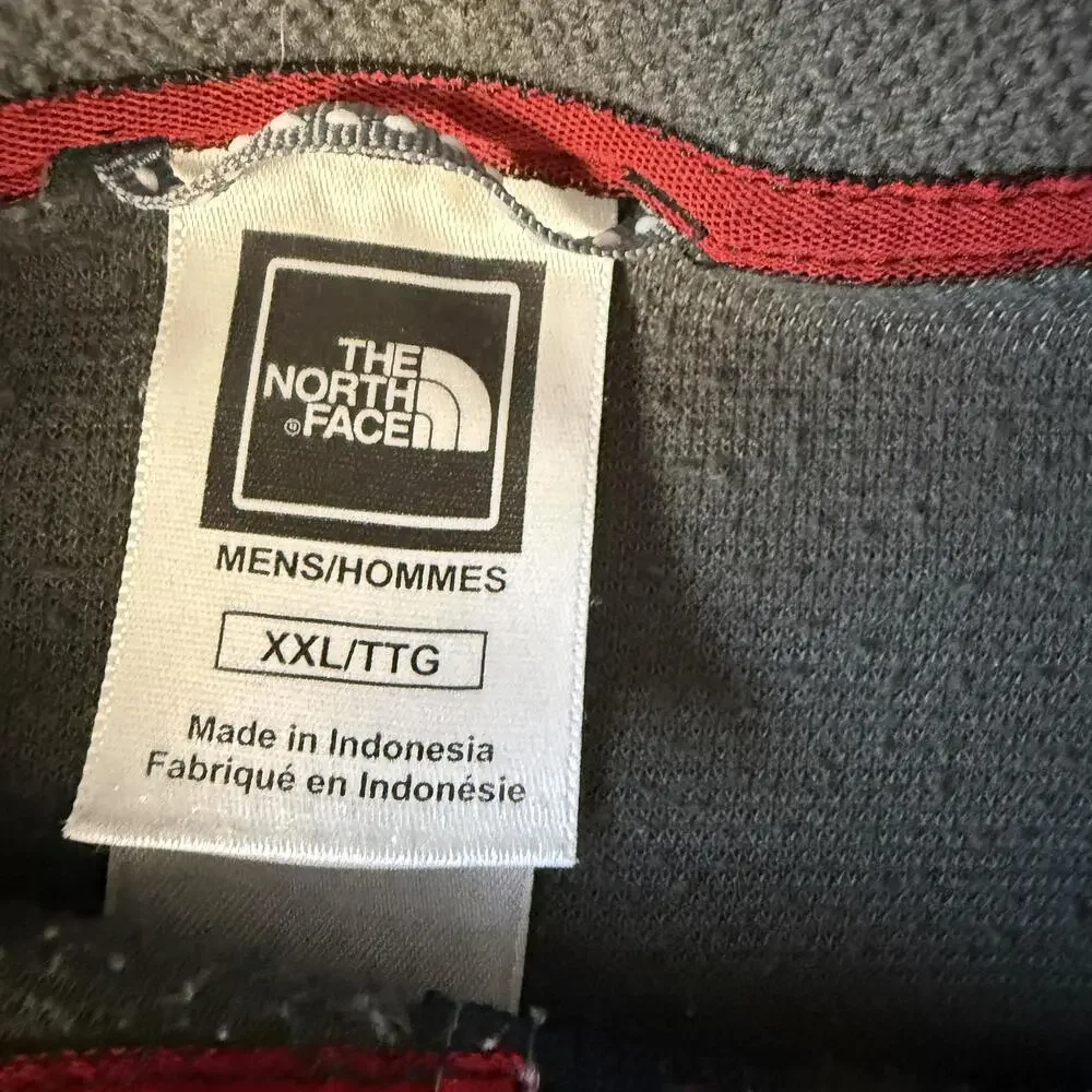 The North Face Fleece Sweater Mens 2XL Gray Blue Quarter Zip Pullover Pocket